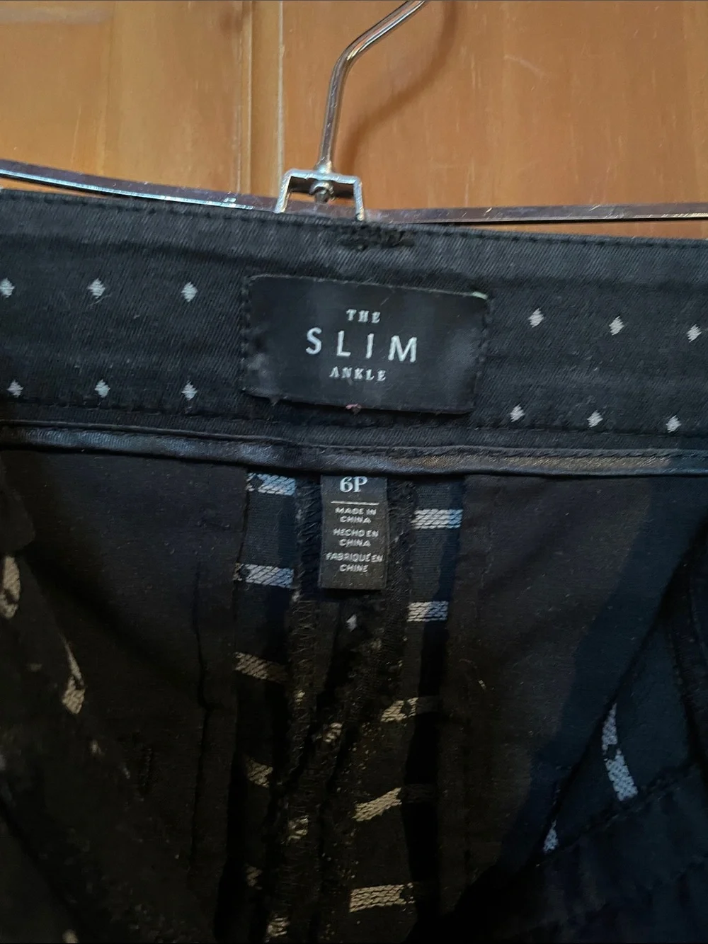 White House Black Market Black Cropped Slim Ankle Pants with Tiny Dot Accent - Picture 3 of 3